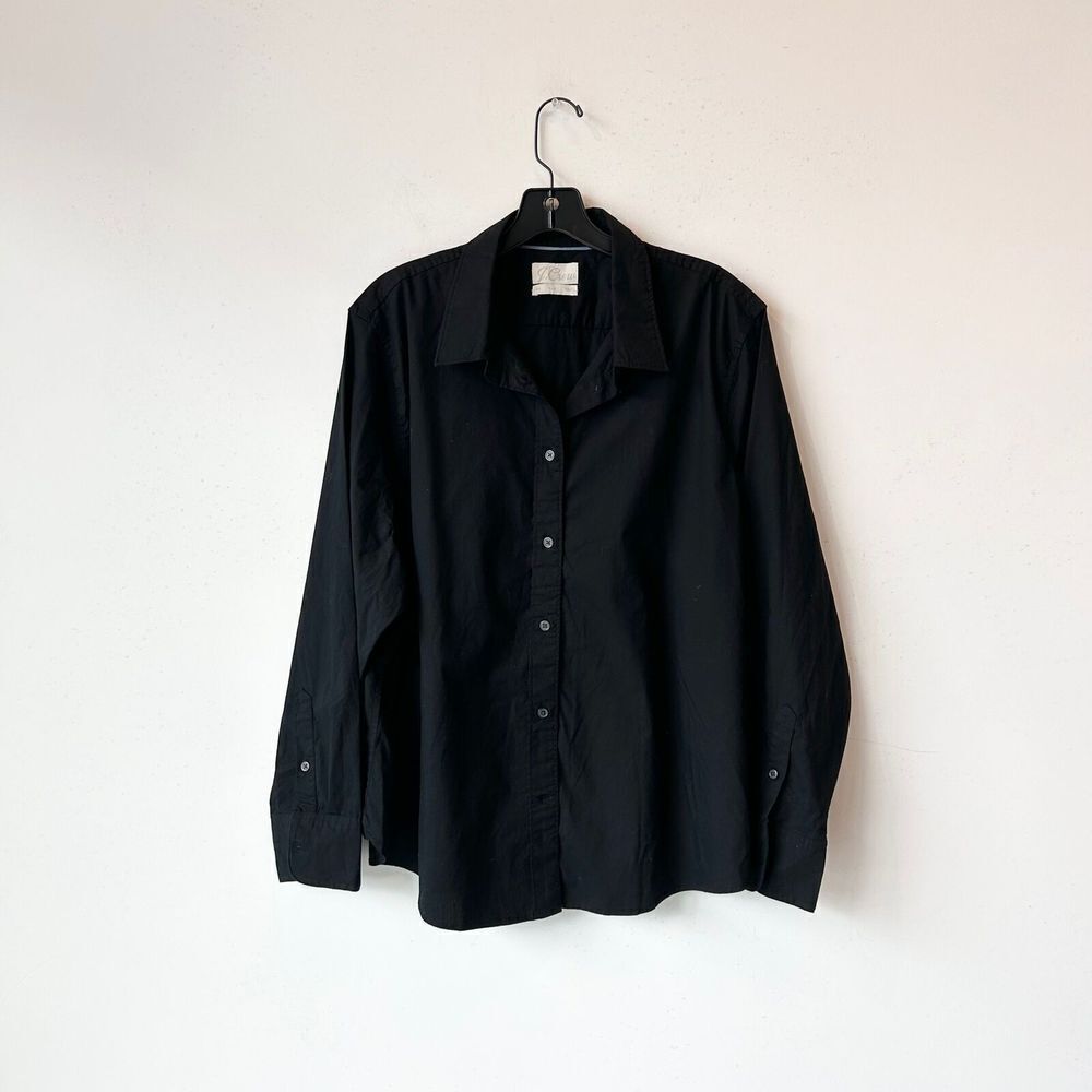 3X J.Crew Slim Black Button Up Dress Top
